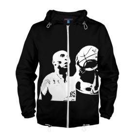 Мужская ветровка 3D с принтом Kobe Bryant 24 в Ухте, 100% полиэстер | подол и капюшон оформлены резинкой с фиксаторами, два кармана без застежек по бокам, один потайной карман на груди | Тематика изображения на принте: 24 | basketball | bryant | kobe | lakers | nba