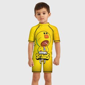Детский купальный костюм 3D с принтом Brawl Stars SALLY LEON в Ухте, Полиэстер 85%, Спандекс 15% | застежка на молнии на спине | brawl | brawl stars | crow | leon | sally | shark | stars | акула | бравл | бравл старс | браво старс | игра | компьютерная | кров | леон | леон акула | онлайн | старс | шарк