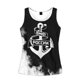 Женская майка 3D с принтом ВМФ России в Ухте, 100% полиэстер | круглая горловина, прямой силуэт, длина до линии бедра | 23 февраля | army | армейка | армия | вмс | вмф | военно | войска | герб | мичман | море | морпех | морские | морской | моряк | пехота | подводник | россия | русский | рф | силы | флот