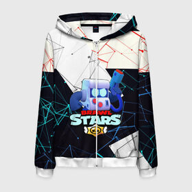 Мужская толстовка 3D на молнии с принтом brawl stras в Ухте, 100% полиэстер | длина до линии бедра, манжеты и пояс оформлены мягкой тканевой резинкой, двухслойный капюшон со шнурком для регулировки, спереди молния, по бокам два кармана | Тематика изображения на принте: best leon | brawl stars | акула | бит 8 | бравл старс | бравл старс бит 8 | леон