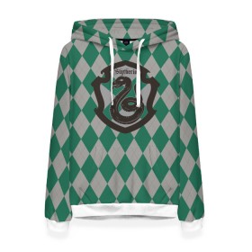 Женская толстовка 3D с принтом Coat of Slytherin в Ухте, 100% полиэстер  | двухслойный капюшон со шнурком для регулировки, мягкие манжеты на рукавах и по низу толстовки, спереди карман-кенгуру с мягким внутренним слоем. | Тематика изображения на принте: vdgerir | гарри поттер | гриффиндор | дамблдор | добби | слизерин | хогвартс