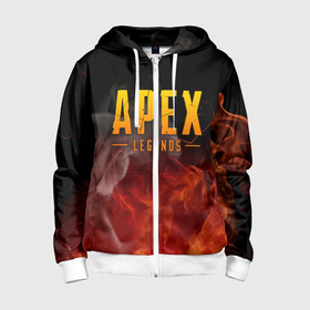 Детская толстовка 3D на молнии с принтом APEX LEGENDS в Ухте, 100% полиэстер |  манжеты и пояс оформлены широкой мягкой резинкой, двухслойный капюшон со шнурком для регулировки, спереди карманы и застежка-молния
 | apex | apex legends | battle | battle royal | bloodhound | titanfall | wraith | апекс | апекс легендс | батл рояль | битва | война | каустик | королевская битва