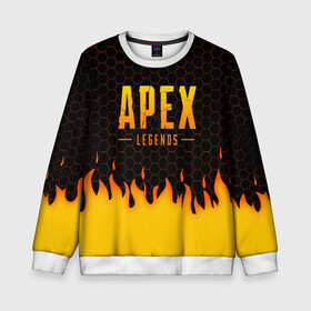 Детский свитшот 3D с принтом APEX LEGENDS  в Ухте, 100% полиэстер | свободная посадка, прямой крой, мягкая тканевая резинка на рукавах и понизу свитшота | apex | apex legends | battle | battle royal | bloodhound | titanfall | wraith | апекс | апекс легендс | батл рояль | битва | война | каустик | королевская битва