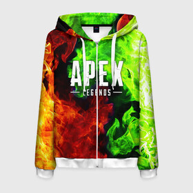 Мужская толстовка 3D на молнии с принтом APEX LEGENDS в Ухте, 100% полиэстер | длина до линии бедра, манжеты и пояс оформлены мягкой тканевой резинкой, двухслойный капюшон со шнурком для регулировки, спереди молния, по бокам два кармана | apex | apex legends | battle | battle royal | bloodhound | titanfall | wraith | апекс | апекс легендс | батл рояль | битва | война | каустик | королевская битва