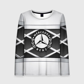 Женский лонгслив 3D с принтом MERCEDES-BENZ в Ухте, 100% полиэстер | длинные рукава, круглый вырез горловины, полуприлегающий силуэт | amg | auto | bmw | honda | jdm | mercedes | nissan | porsche | racing | sport | toyota | автомобил | автомобильные | киа | лексус | марка | машины | митсубиси | ниссан | порше | спорт | субару | тесла | тойота | хонда