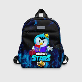 Детский рюкзак 3D с принтом BRAWL STARS MR.P в Ухте, 100% полиэстер | лямки с регулируемой длиной, сверху петелька, чтобы рюкзак можно было повесить на вешалку. Основное отделение закрывается на молнию, как и внешний карман. Внутри дополнительный карман. По бокам два дополнительных кармашка | Тематика изображения на принте: bibi | brawl stars | crow | el brown | leon | leon shark | max | mr.p | sally leon | shark | stars | werewolf | акула | биби | ворон | леон | оборотень | пингвин