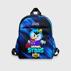 Детский рюкзак 3D с принтом BRAWL STARS MR.P в Ухте, 100% полиэстер | лямки с регулируемой длиной, сверху петелька, чтобы рюкзак можно было повесить на вешалку. Основное отделение закрывается на молнию, как и внешний карман. Внутри дополнительный карман. По бокам два дополнительных кармашка | Тематика изображения на принте: bibi | brawl stars | crow | el brown | leon | leon shark | max | mr.p | sally leon | shark | stars | werewolf | акула | биби | ворон | леон | оборотень | пингвин