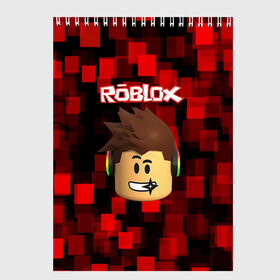 Скетчбук с принтом ROBLOX в Ухте, 100% бумага
 | 48 листов, плотность листов — 100 г/м2, плотность картонной обложки — 250 г/м2. Листы скреплены сверху удобной пружинной спиралью | game | gamer | logo | minecraft | roblox | simulator | игра | конструктор | лого | майнкрафт | симулятор | строительство | фигура