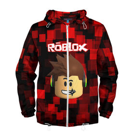 Мужская ветровка 3D с принтом ROBLOX в Ухте, 100% полиэстер | подол и капюшон оформлены резинкой с фиксаторами, два кармана без застежек по бокам, один потайной карман на груди | game | gamer | logo | minecraft | roblox | simulator | игра | конструктор | лого | майнкрафт | симулятор | строительство | фигура