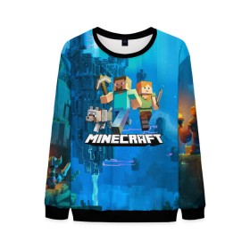 Мужской свитшот 3D с принтом Minecraft / Майнкрафт в Ухте, 100% полиэстер с мягким внутренним слоем | круглый вырез горловины, мягкая резинка на манжетах и поясе, свободная посадка по фигуре | creeper | earth | game | minecraft | minecraft earth | блоки | грифер | игры | квадраты | компьютерная игра | крипер | маинкрафт | майн | майнкравт | майнкрафт