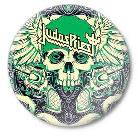 Значок с принтом Judas Priest в Ухте,  металл | круглая форма, металлическая застежка в виде булавки | breaking the law | judas priest | live | painkiller | гленн типтон | грув | метал | роб хэлфорд | рок | тим оуэнс | хард | хеви