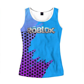 Женская майка 3D с принтом Roblox в Ухте, 100% полиэстер | круглая горловина, прямой силуэт, длина до линии бедра | game | game roblox | logo roblox | online game | r | roblox | игра | игра роблокс | лого | лого роблокс | логотип | надпись | онлайн игра | онлайн игра роблокс | роблокс