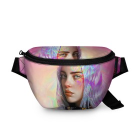 Поясная сумка 3D с принтом Billie Pinky Wave в Ухте, 100% полиэстер | плотная ткань, ремень с регулируемой длиной, внутри несколько карманов для мелочей, основное отделение и карман с обратной стороны сумки застегиваются на молнию | Тематика изображения на принте: bad | bad guy | billi | billie | billie eilish | eilish | good girl | music | swag | айлиш | беляш | били | били айлиш | билли | билли айлиш | билли эйлиш | биляш | музка | певица | эйлиш