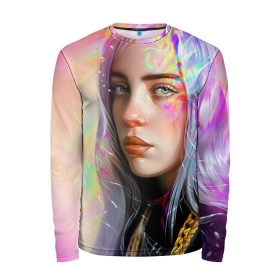 Мужской лонгслив 3D с принтом Billie Pinky Wave в Ухте, 100% полиэстер | длинные рукава, круглый вырез горловины, полуприлегающий силуэт | Тематика изображения на принте: bad | bad guy | billi | billie | billie eilish | eilish | good girl | music | swag | айлиш | беляш | били | били айлиш | билли | билли айлиш | билли эйлиш | биляш | музка | певица | эйлиш