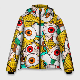 Мужская зимняя куртка 3D Морожки с глазами: в Ухте, верх — 100% полиэстер; подкладка — 100% полиэстер; утеплитель — 100% полиэстер | длина ниже бедра, свободный силуэт Оверсайз. Есть воротник-стойка, отстегивающийся капюшон и ветрозащитная планка. 
Боковые карманы с листочкой на кнопках и внутренний карман на молнии. | eye | eyes | ice cream | глаз | глаза | глазик | мороженое | морожко | рожок