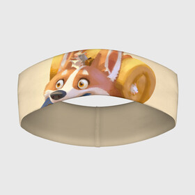Повязка на голову 3D с принтом КОРГИ ПУТЕШЕСТВЕННИК в Ухте,  |  | animals | corgi | dogs | pets | puppies | queen | животные | корги | королева | песики | питомцы | собаки | щенки