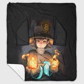 Плед с рукавами с принтом Fire Force №8 в Ухте, 100% полиэстер | Закругленные углы, все края обработаны. Ткань не мнется и не растягивается. Размер 170*145 | anime | enenno shouboutai | fireforce | аниме | пламенная бригада пожарных