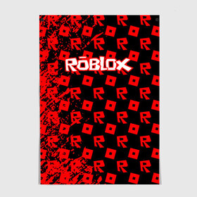 Постер с принтом ROBLOX. в Ухте, 100% бумага
 | бумага, плотность 150 мг. Матовая, но за счет высокого коэффициента гладкости имеет небольшой блеск и дает на свету блики, но в отличии от глянцевой бумаги не покрыта лаком | game | gamer | logo | minecraft | roblox | simulator | игра | конструктор | лого | симулятор | строительство | фигура