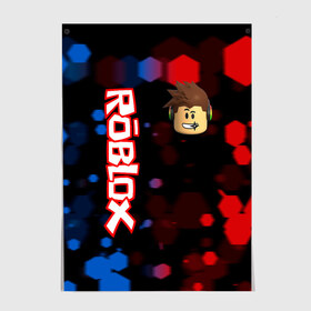 Постер с принтом ROBLOX. в Ухте, 100% бумага
 | бумага, плотность 150 мг. Матовая, но за счет высокого коэффициента гладкости имеет небольшой блеск и дает на свету блики, но в отличии от глянцевой бумаги не покрыта лаком | game | gamer | logo | minecraft | roblox | simulator | игра | конструктор | лого | симулятор | строительство | фигура