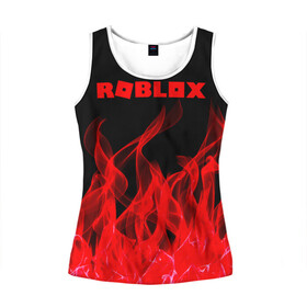 Женская майка 3D с принтом ROBLOX. в Ухте, 100% полиэстер | круглая горловина, прямой силуэт, длина до линии бедра | game | gamer | logo | minecraft | roblox | simulator | игра | конструктор | лого | симулятор | строительство | фигура