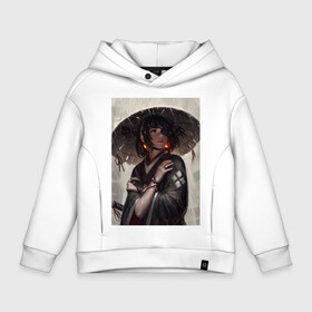 Детское худи Oversize хлопок с принтом Anime samurai в Ухте, френч-терри — 70% хлопок, 30% полиэстер. Мягкий теплый начес внутри —100% хлопок | боковые карманы, эластичные манжеты и нижняя кромка, капюшон на магнитной кнопке | anime | art | cat | digital | girl | katana | samurai | smoke | warrior | аниме | арт | девушка | катана | кот | самурай | япония