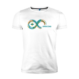 Мужская футболка премиум с принтом Arduino в Ухте, 92% хлопок, 8% лайкра | приталенный силуэт, круглый вырез ворота, длина до линии бедра, короткий рукав | arduino | board | code | ide | ардуино | код | коды | плата | платы | программирование