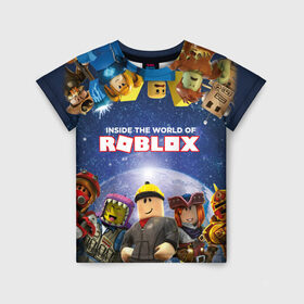 Детская футболка 3D с принтом ROBLOX в Ухте, 100% гипоаллергенный полиэфир | прямой крой, круглый вырез горловины, длина до линии бедер, чуть спущенное плечо, ткань немного тянется | roblox | игра | компьютерная игра | логотип | онлайн | онлайн игра | роблакс | роблокс