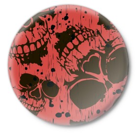 Значок с принтом Черепа в Ухте,  металл | круглая форма, металлическая застежка в виде булавки | 
