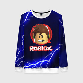 Женский свитшот 3D с принтом ROBLOX | РОБЛОКС (Z) в Ухте, 100% полиэстер с мягким внутренним слоем | круглый вырез горловины, мягкая резинка на манжетах и поясе, свободная посадка по фигуре | game | gamer | logo | minecraft | roblox | simulator | игра | конструктор | лого | майнкрафт | симулятор | строительство | фигура