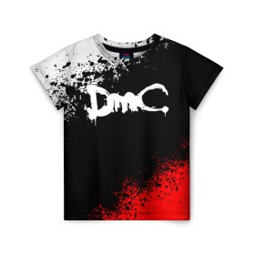 Детская футболка 3D с принтом DEVIL MAY CRY (DMC) в Ухте, 100% гипоаллергенный полиэфир | прямой крой, круглый вырез горловины, длина до линии бедер, чуть спущенное плечо, ткань немного тянется | dante | devil may cry | devil may cry 5 | dmc | game | hell | play | sword | ад | данте | игры | меч