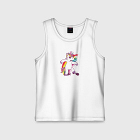 Детская майка хлопок с принтом Единорог алкоголик в Ухте,  |  | drunk | unicorn | единорог | нарисованный | прикольный | смешной | тотемное животное