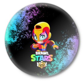 Значок с принтом Brawl Stars MAX в Ухте,  металл | круглая форма, металлическая застежка в виде булавки | brawl | brawl stars | crow | leon | sally | shark | stars | акула | бравл | бравл старс | браво старс | игра | компьютерная | кров | леон | леон акула | онлайн | старс | шарк