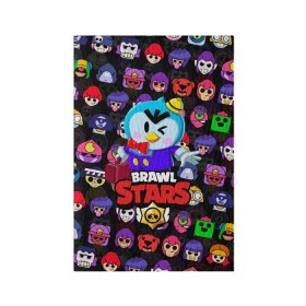 Обложка для паспорта матовая кожа с принтом BRAWL STARS MR.P в Ухте, натуральная матовая кожа | размер 19,3 х 13,7 см; прозрачные пластиковые крепления | 8 bit | 8 бит | bibi | brawl stars | crow | el brown | leon | leon shark | max | mr.p | sally leon | shark | stars | virus | werewolf | акула | биби | вирус | ворон | леон | оборотень | пингвин