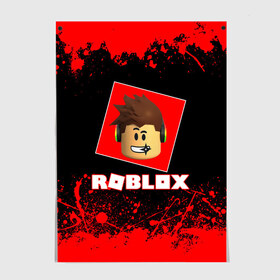 Постер с принтом ROBLOX в Ухте, 100% бумага
 | бумага, плотность 150 мг. Матовая, но за счет высокого коэффициента гладкости имеет небольшой блеск и дает на свету блики, но в отличии от глянцевой бумаги не покрыта лаком | game | gamer | logo | minecraft | roblox | simulator | игра | конструктор | лого | майнкрафт | симулятор | строительство | фигура