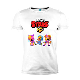 Мужская футболка премиум с принтом BRAWL STARS в Ухте, 92% хлопок, 8% лайкра | приталенный силуэт, круглый вырез ворота, длина до линии бедра, короткий рукав | 8 bit | 8 бит | bibi | brawl stars | crow | el brown | leon | leon shark | max | mr.p | sally leon | shark | stars | virus | werewolf | акула | биби | вирус | ворон | леон | оборотень | пингвин