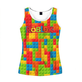Женская майка 3D с принтом Роблокс в Ухте, 100% полиэстер | круглая горловина, прямой силуэт, длина до линии бедра | game | game roblox | logo roblox | online game | r | roblox | игра | игра роблокс | лого | лого роблокс | логотип | надпись | онлайн игра | онлайн игра роблокс | роблокс