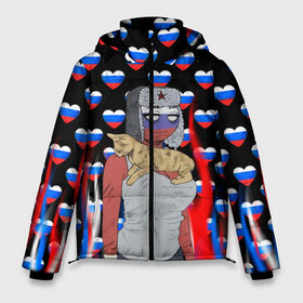Мужская зимняя куртка 3D с принтом CountryHumans в Ухте, верх — 100% полиэстер; подкладка — 100% полиэстер; утеплитель — 100% полиэстер | длина ниже бедра, свободный силуэт Оверсайз. Есть воротник-стойка, отстегивающийся капюшон и ветрозащитная планка. 

Боковые карманы с листочкой на кнопках и внутренний карман на молнии. | country | countryhumans | америка | дружба народов | контрихуменс | патриотизм | персонажи | родина | россия | страна | страна людей | сша | талерантность