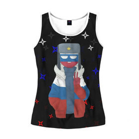 Женская майка 3D CountryHumans.: в Ухте, 100% полиэстер | круглая горловина, прямой силуэт, длина до линии бедра | country | countryhumans | америка | дружба народов | контрихуменс | патриотизм | персонажи | родина | россия | страна | страна людей | сша | талерантность