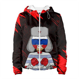 Женская куртка 3D CountryHumans.: в Ухте, ткань верха — 100% полиэстер, подклад — флис | прямой крой, подол и капюшон оформлены резинкой с фиксаторами, два кармана без застежек по бокам, один большой потайной карман на груди. Карман на груди застегивается на липучку | country | countryhumans | америка | дружба народов | контрихуменс | патриотизм | персонажи | родина | россия | страна | страна людей | сша | талерантность