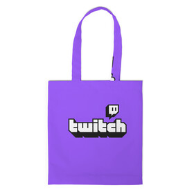 Шоппер 3D с принтом Twitch в Ухте, 100% полиэстер | Плотность: 200 г/м2; Размер: 34×35 см; Высота лямок: 30 см | twich | twitch | twitch logo | twitch tv | твитч | твитч тв | твич | твич тв