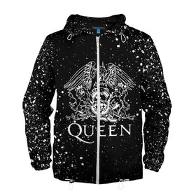 Мужская ветровка 3D с принтом QUEEN в Ухте, 100% полиэстер | подол и капюшон оформлены резинкой с фиксаторами, два кармана без застежек по бокам, один потайной карман на груди | queen | rock | брайан мэи | группа queen | группа квин | джон дикон | квин | королева | король | роджер тейлор | рок | фредди меркьюри