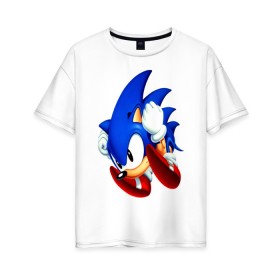 Женская футболка хлопок Oversize соник: в Ухте, 100% хлопок | свободный крой, круглый ворот, спущенный рукав, длина до линии бедер
 | sega | sonic | sonic boom | sonic movie | sonic the hedgehog | соник | соник бум | соник бум блейз | соник бум карусель | соник в кино | эггман