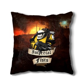 Подушка 3D Imperial Fists (Warhammer 40000): в Ухте, наволочка – 100% полиэстер, наполнитель – холлофайбер (легкий наполнитель, не вызывает аллергию). | состоит из подушки и наволочки. Наволочка на молнии, легко снимается для стирки | adeptus astartes | horus heresy | imperial fists | space marine | warhammer 40000