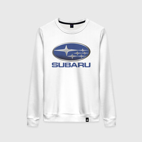 Женский свитшот хлопок с принтом  SUBARU в Ухте, 100% хлопок | прямой крой, круглый вырез, на манжетах и по низу широкая трикотажная резинка  | 2020 | auto | forester | impreza | outback | sport | sti | subaru | tribeca | wrx | авто | автомобиль | автомобильные | аутбек | бренд | врх | импреза | марка | машины | оутбек | спорт | сти | субару | трибека | форестер