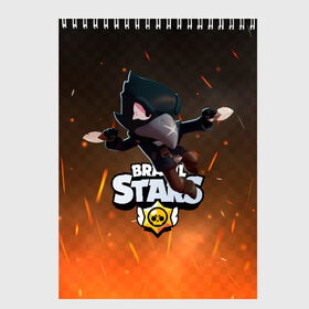 Скетчбук с принтом Brawl Stars Crow (Ворон) в Ухте, 100% бумага
 | 48 листов, плотность листов — 100 г/м2, плотность картонной обложки — 250 г/м2. Листы скреплены сверху удобной пружинной спиралью | brawl | brawl stars | brawlstars | brawl_stars | бравл | бравлстарс | ворон | огонь