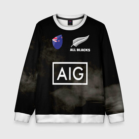 Детский свитшот 3D с принтом ALL BLACKS в Ухте, 100% полиэстер | свободная посадка, прямой крой, мягкая тканевая резинка на рукавах и понизу свитшота | all blacks | new zealandd | rugby | новая зеландия | олл блэкс | регби | хака