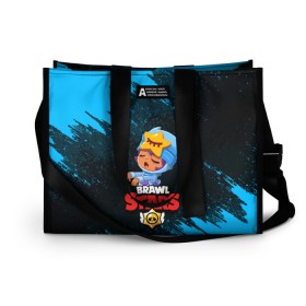 Сумка-шоппер 3D с принтом BRAWL STARS SANDY в Ухте, 100% полиэстер | застегивается на металлическую кнопку; внутренний карман застегивается на молнию. Стенки укреплены специальным мягким материалом, чтобы защитить содержимое от несильных ударов
 | 8 bit | 8 бит | bibi | brawl stars | crow | el brown | leon | leon shark | max | mr.p | sally leon | shark | stars | virus | werewolf | акула | биби | вирус | ворон | леон | оборотень | пингвин