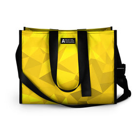 Сумка-шоппер 3D с принтом YELLOW ABSTRACT в Ухте, 100% полиэстер | застегивается на металлическую кнопку; внутренний карман застегивается на молнию. Стенки укреплены специальным мягким материалом, чтобы защитить содержимое от несильных ударов
 | abstract | abstraction | color | fractal | geometry | paitnt | polygon | polygonal | psy | абстракция | геометрия | краски | неоновые | полигоны | психоделика | фрактал
