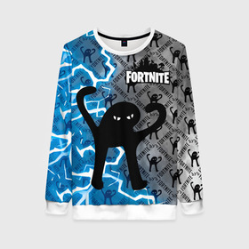 Женский свитшот 3D с принтом ЪУЪ FORTNITE в Ухте, 100% полиэстер с мягким внутренним слоем | круглый вырез горловины, мягкая резинка на манжетах и поясе, свободная посадка по фигуре | fortnait | гроза | грозовой fortnite | грозовой кот | грозовой котяра | грозовой кошак | грозовой фортнайт | грозовой ъуъ | кот | котик | котяра | кошак | мем | молния | фортнайт | ъуъ | ъуъ fortnite | ъуъ фортнайт