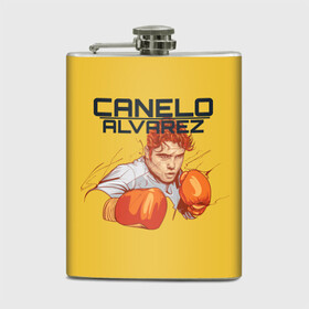 Фляга с принтом Canelo Alvarez в Ухте, металлический корпус | емкость 0,22 л, размер 125 х 94 мм. Виниловая наклейка запечатывается полностью | 